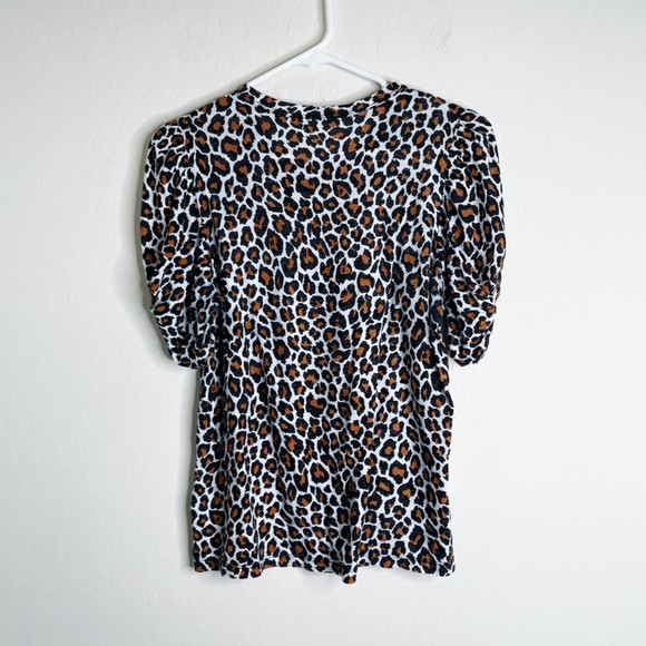 A.L.C. Katy Leopard Puff Sleeve Top - Picture 6 of 6
